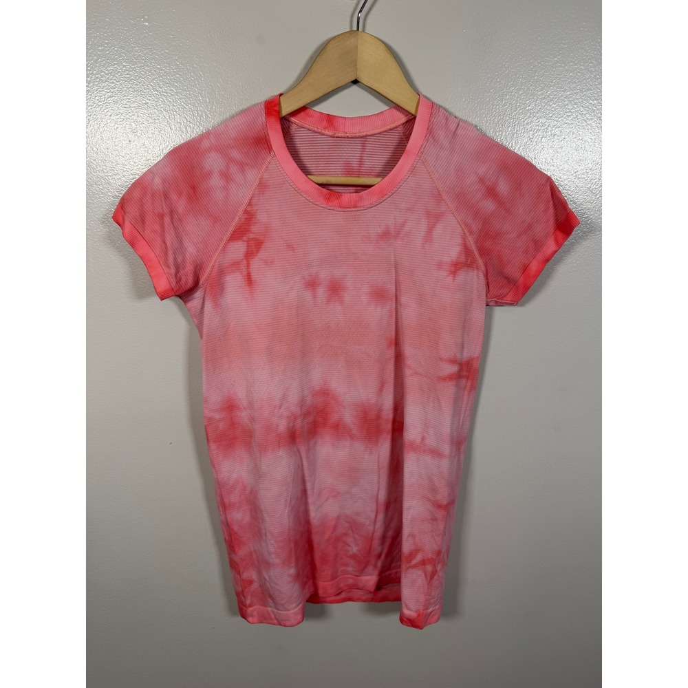Lululemon Swiftly Tech Short Sleeve Shirt 2.0 Size 8 Raspberry Cream Marble Dye